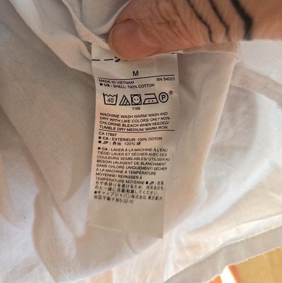 Banana Republic | Organic Puff-Sleeve Button-Down Shirt, Size M - Picture 7 of 7